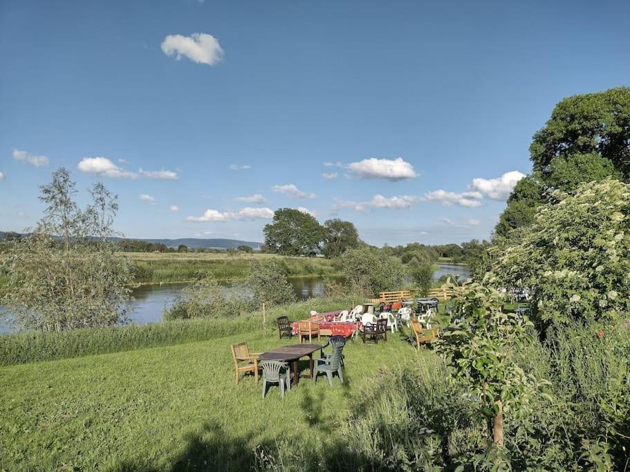 Ferienwohnung Mit Weserblick Und Kamin Hessisch Oldendorf Exteriör bild